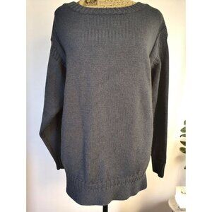 Woolovers Size Large Women's Sweater, Gray Blue, Pure Wool Knit Pullover